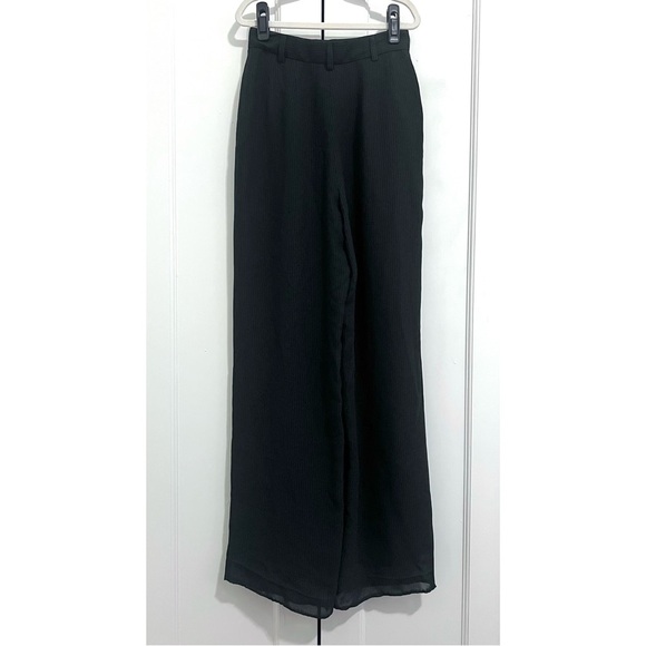 Vintage Giorgio Armani Pinstripe Trousers in Dark Grey / White - Size 4 - Picture 2 of 4